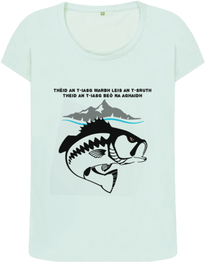 Dead Fish Go With The Flow Women's Fit - T-shirt (640x674), Png Download
