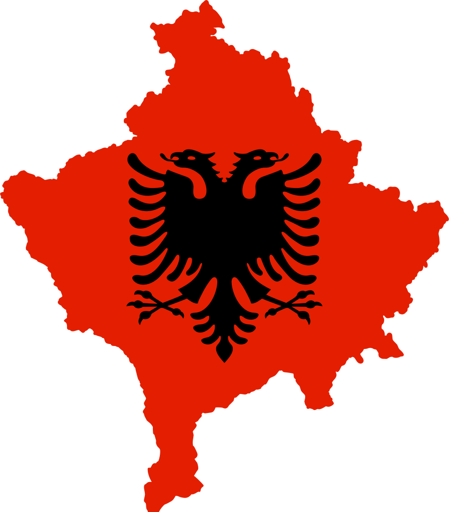 Kosovo With Flag Of - Albania Flag (899x1024), Png Download