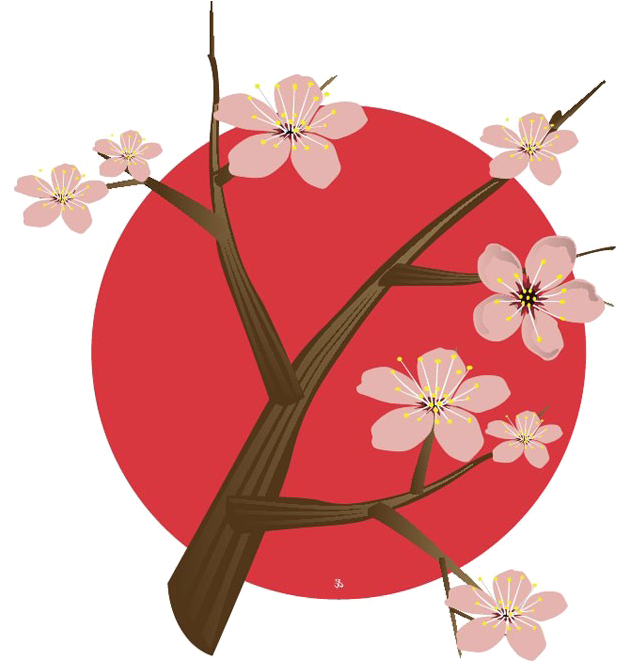 Japanese Flowering Cherry Png Free Download - Japan Cherry Blossom Art (660x660), Png Download