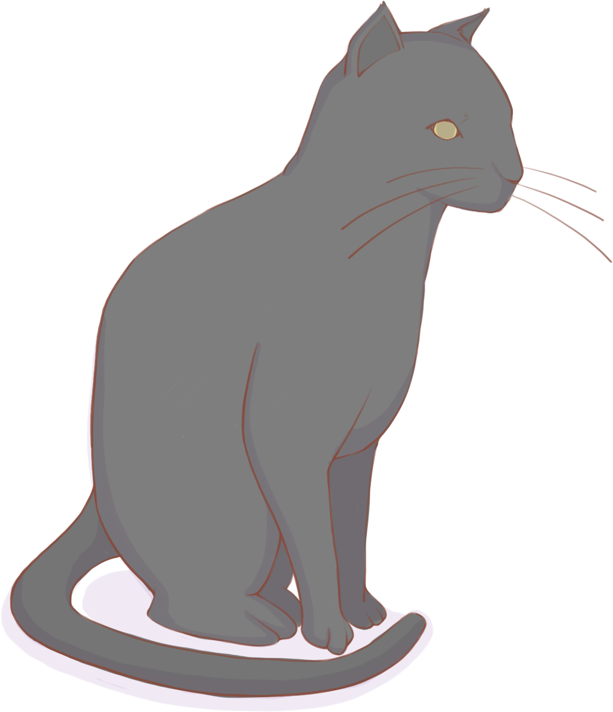 Dessinés À La Main Animal Créature Chat Noir Png Et - Black Cat (2000x2000), Png Download