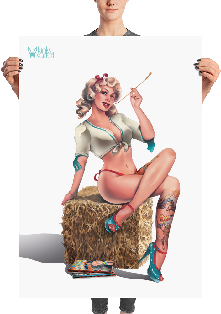 Classic Blonde Pin-up Girl Large Poster - Pudding Poster (1000x1000), Png Download