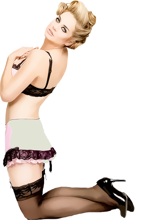 Pinup Girl - Lingerie Top (500x746), Png Download