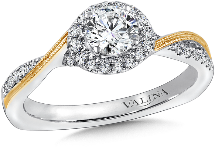 Stock - White And Yellow Gold Engagement Rings (800x800), Png Download