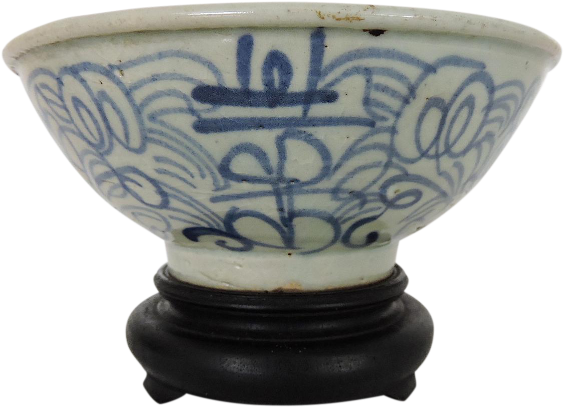 Chinese Blue & White Ming Rice Bowl On Chairish - Blue And White Porcelain (1249x901), Png Download