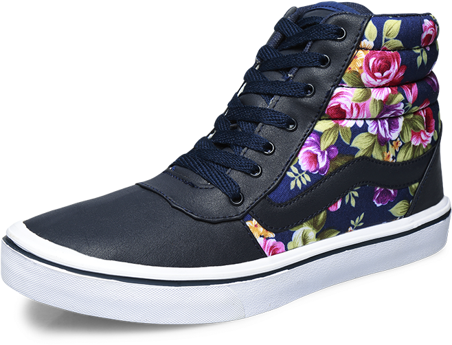 Tenis Bota Marino Con Flores De Colores - Tenis De Bota (800x800), Png Download