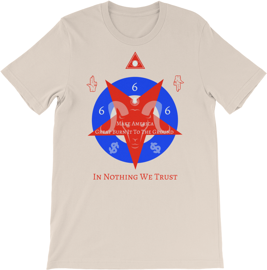 American Pentagram, Short Sleeve Unisex T Shirt - T-shirt (1000x1000), Png Download