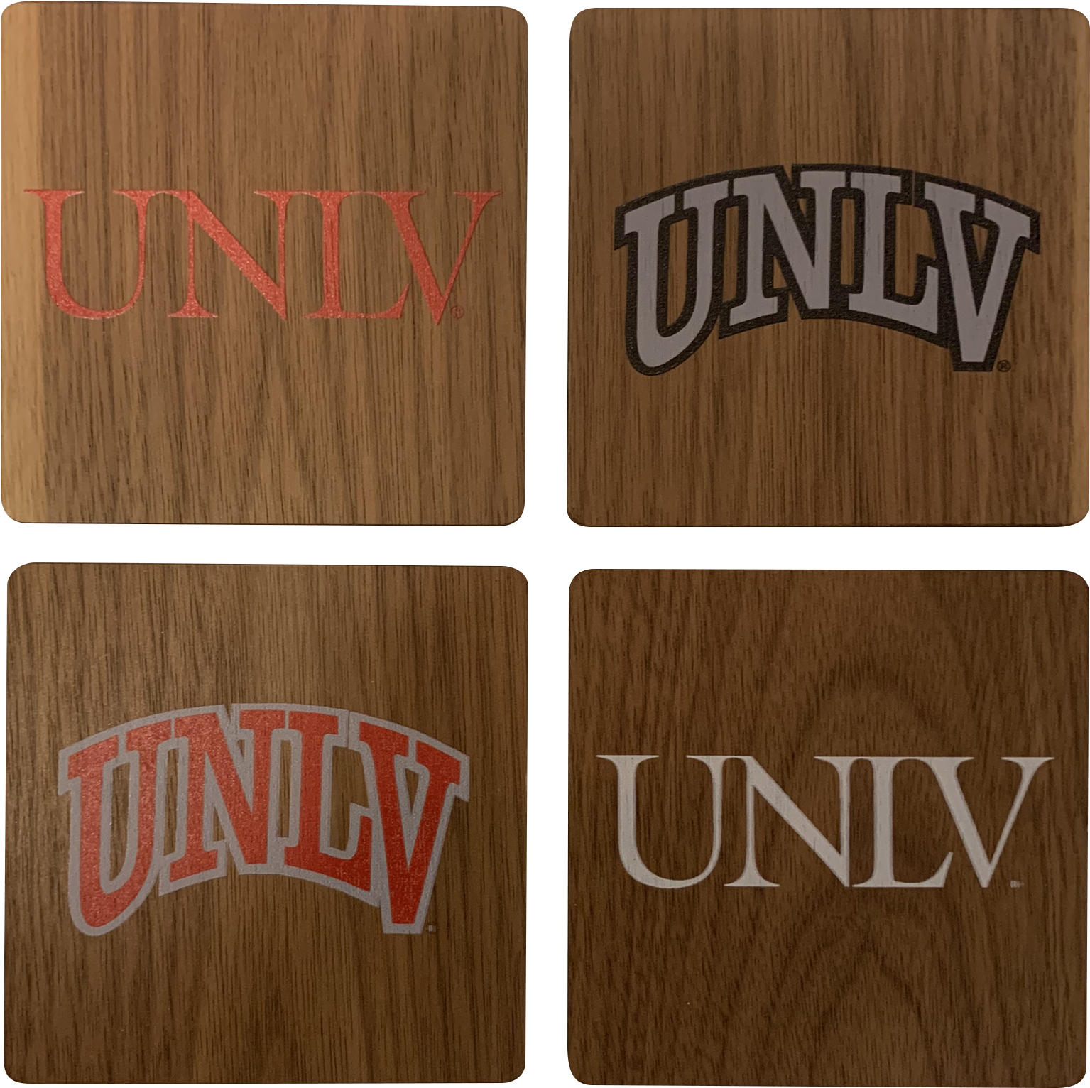 University Of Nevada, Las Vegas Walnut Coaster Set - Plywood (1772x1772), Png Download