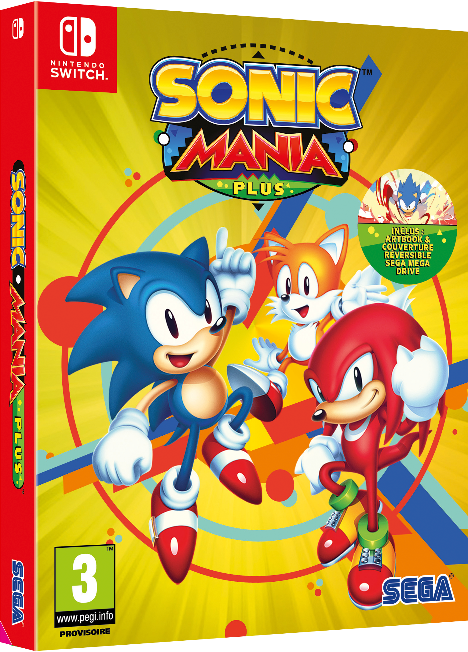 Image Title - Sonic Mania Plus Switch Cover (1650x2250), Png Download
