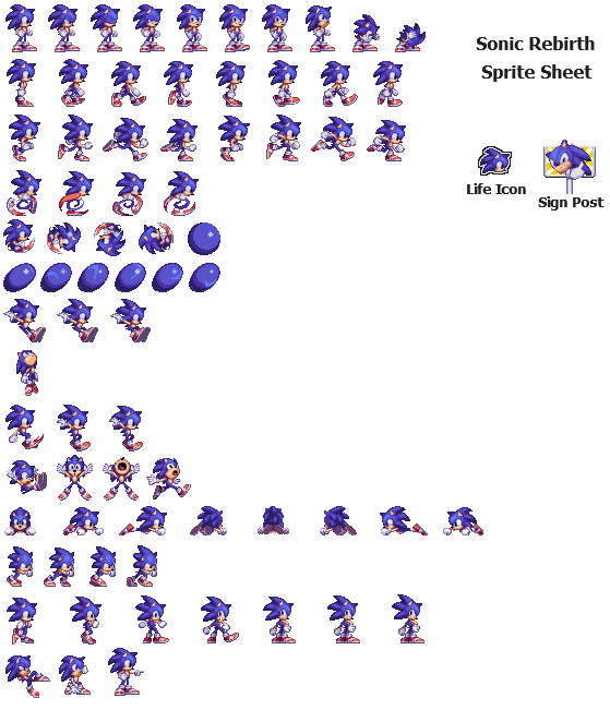 I Personally Don't Care If It's For Plus Or Not, These - Sonic The Hedgehog 4 Sprites (559x651), Png Download