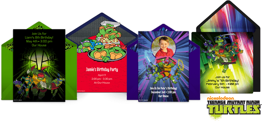 Tmnt Online Invitations - Teenage Mutant Ninja Turtles (910x430), Png Download