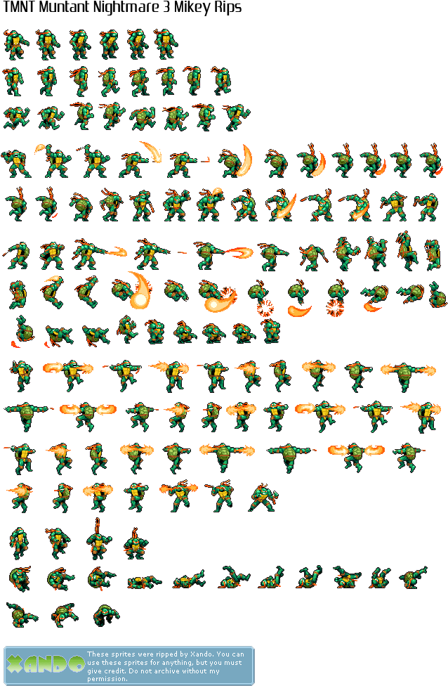 Michelangelo - Tmnt Michelangelo Sprites (681x1000), Png Download