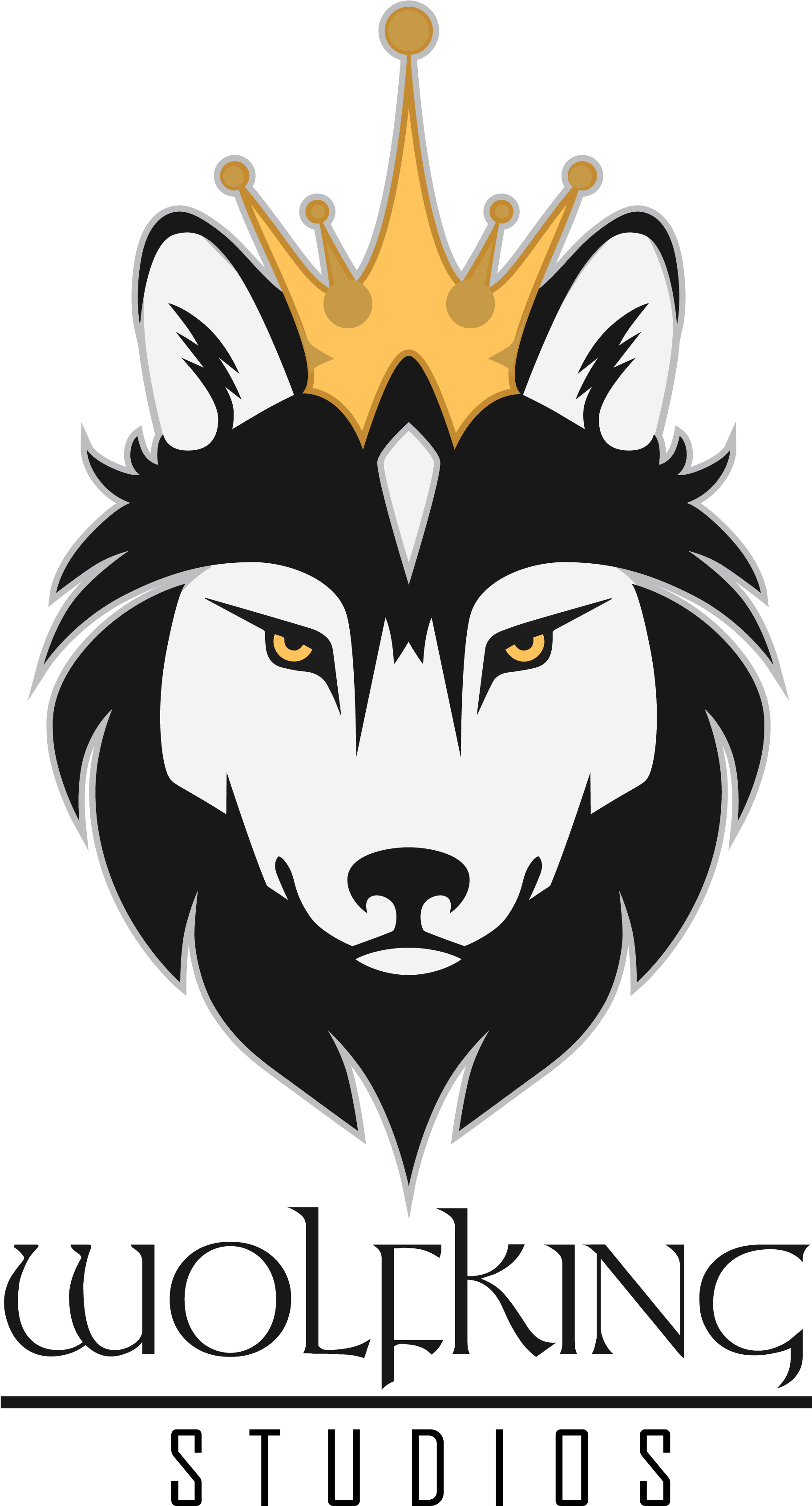 Wolfking Studios - Wolf Graphic Black And White (2000x4000), Png Download