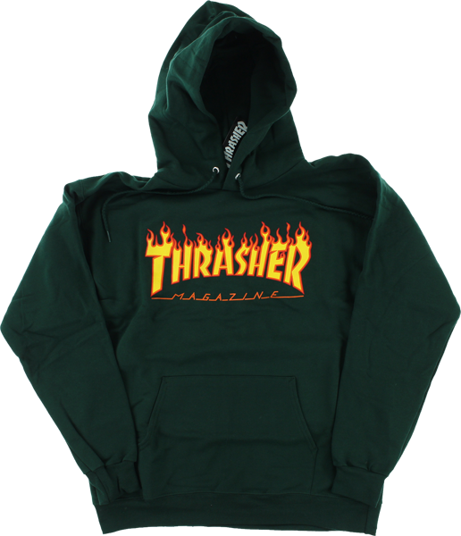 Thrasher Magazine Flame Logo Pullover Sweatshirt - Thrasher Magazine (516x600), Png Download