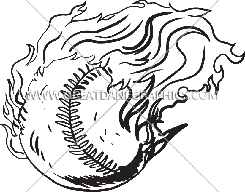 Collection Of Baseball On Fire Drawing High - Illustration (825x648), Png Download