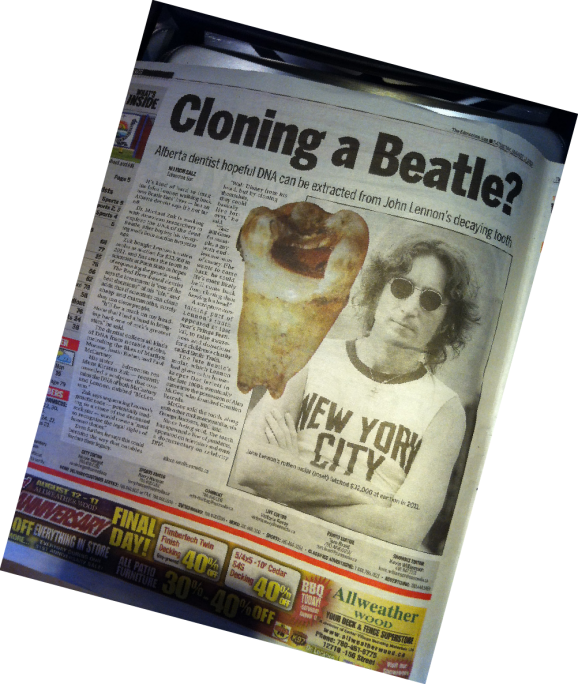 In Their Heyday, The Beatles May Have Been, As John - John Lennon Tooth (578x684), Png Download