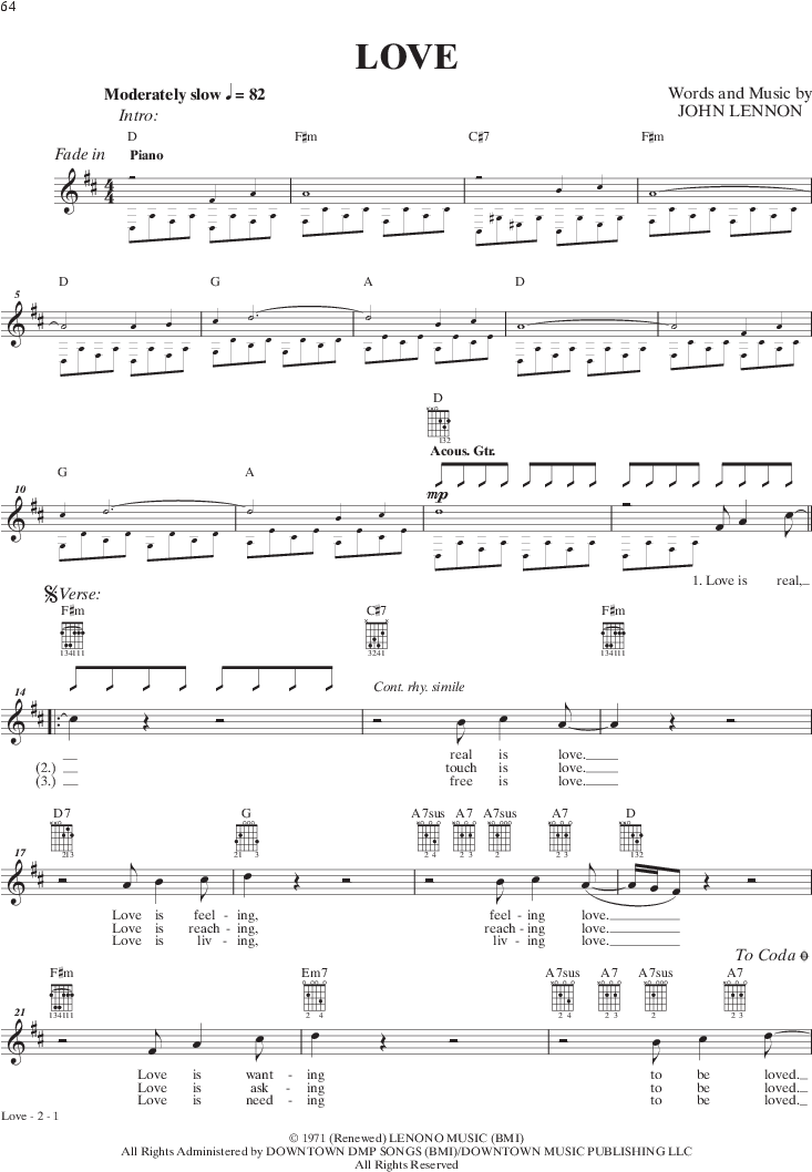John Lennon Guitar Tab Anthology Thumbnail - John Lennon Guitar Tab Anthology (864x1152), Png Download