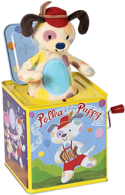 Miscellaneous - Polka Puppy Jack In The Box (469x679), Png Download