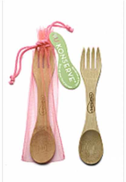 U-konserve Bamboo Utensil In Mesh Pouch - Wood (600x600), Png Download