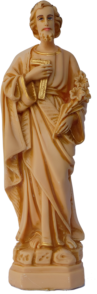Joseph With Tuberose St Joseph Statue, Wood Colors, - Figurine (700x1200), Png Download