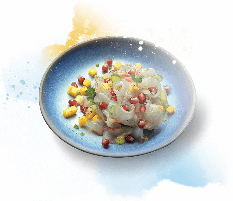 Yellowtail Ceviche With Mango - Dessert (753x648), Png Download