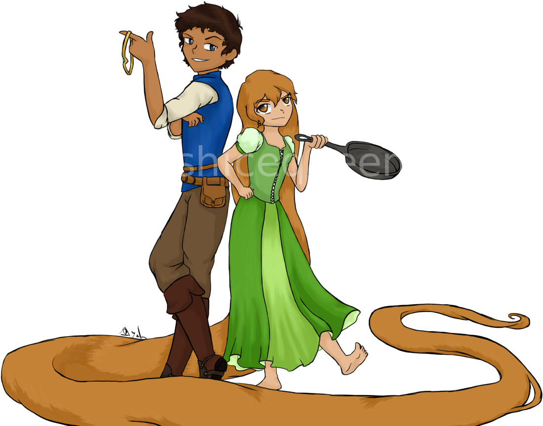Some Tangled Au Pidge With A Frying Pan Is Something - Cartoon (1280x905), Png Download