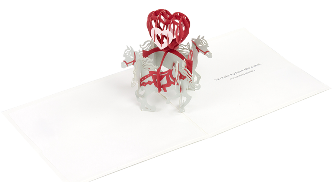 Horse With Center Heart Pop Up Card - Illustration (1280x653), Png Download