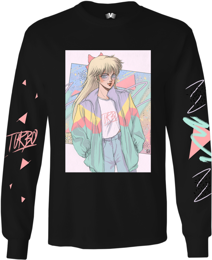 Long Sleeve Graphic Tee - Long-sleeved T-shirt (700x875), Png Download