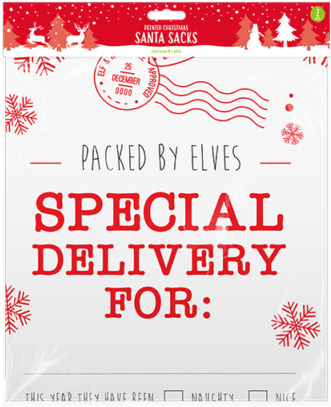 Large Christmas Present Printed Santa Sacks Pack Of - Love New York (640x496), Png Download