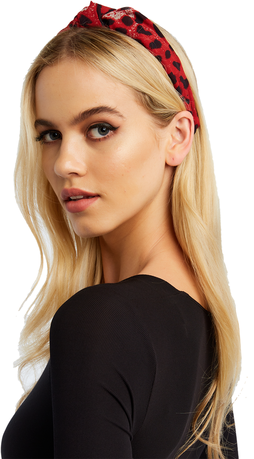 Knot Headband In Colour Red Bud - Headpiece (1000x1500), Png Download