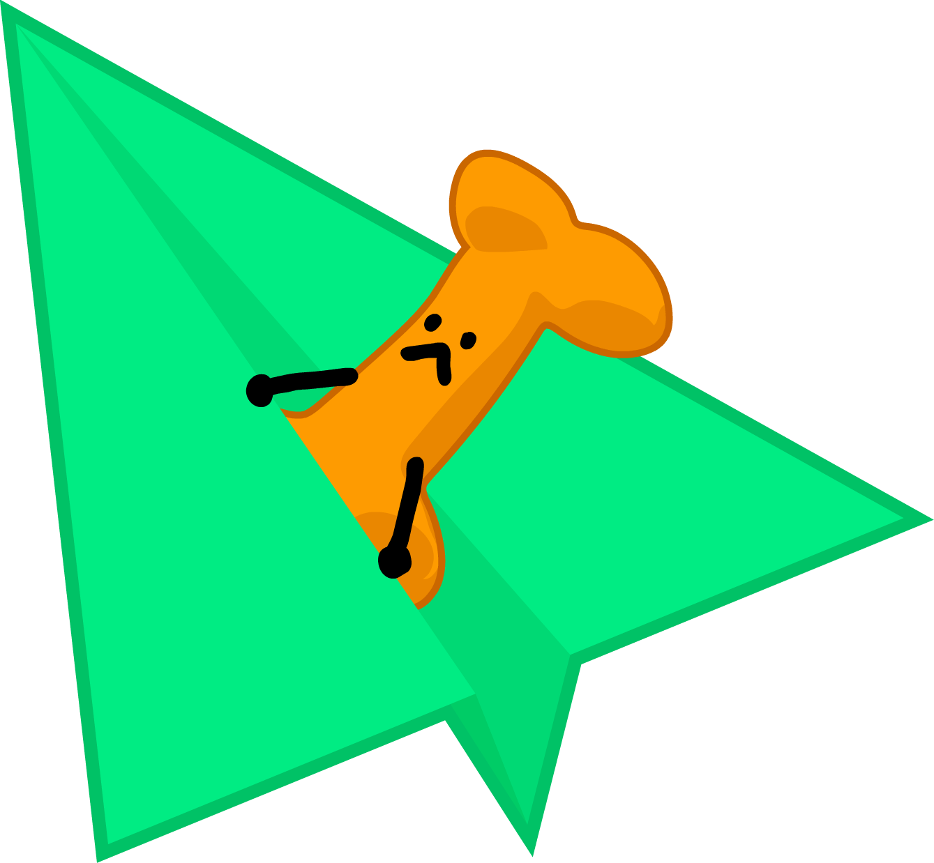 Doggie Bone Flying Paper Plane - Doggie Bone Bfdi (1339x1238), Png Download