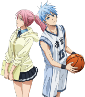 Anime, Kuroko No Basket, And Kuroko Tetsuya Image - Kuroko And Momoi Love Story (500x312), Png Download