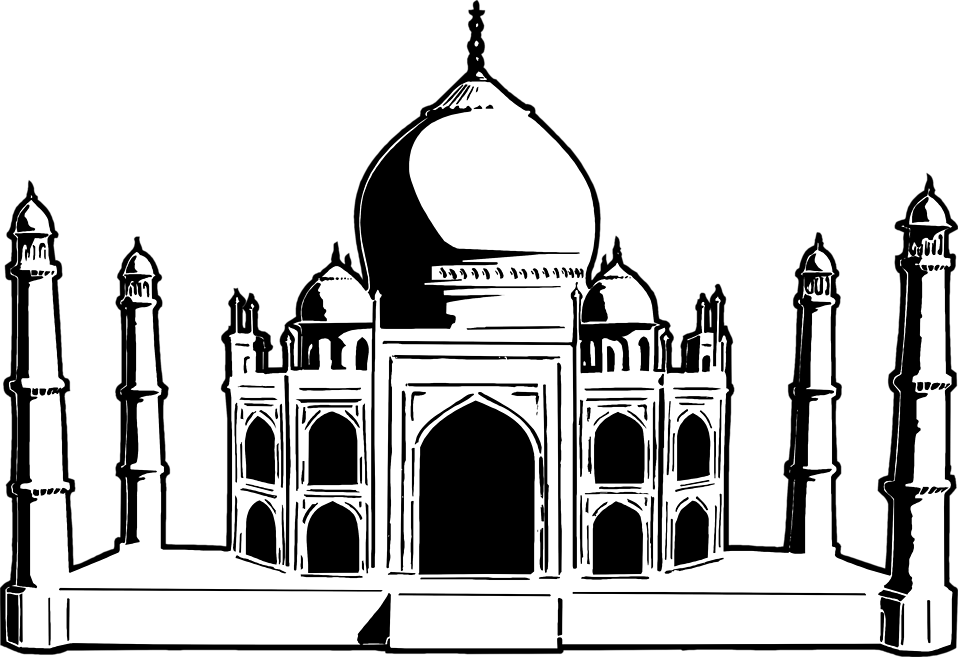 Taj Mahal Illustration - Taj Mahal Clip Art Png (958x657), Png Download