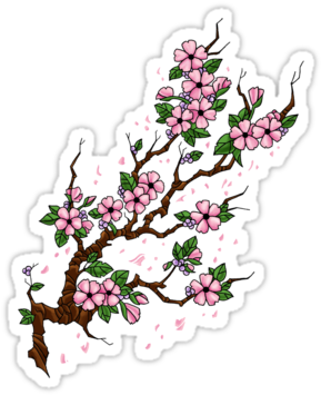 Cherry Blossom Branch Png Screamingtiki Â€º Portfolio (375x360), Png Download