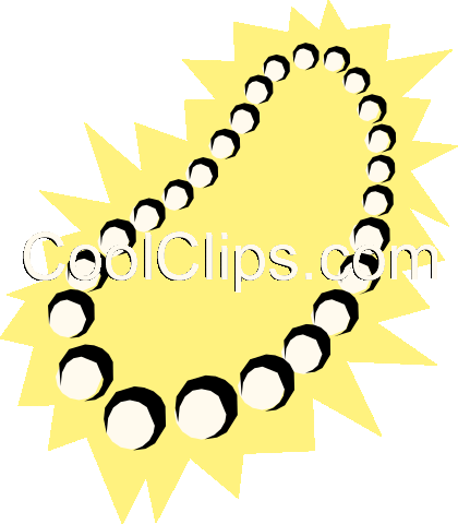 String Of Pearls Royalty Free Vector Clip Art Illustration - 16 Point Star Png (420x480), Png Download