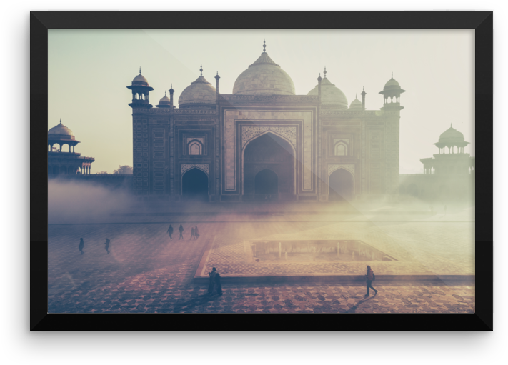 Framed Photo Paper Poster - Taj Mahal Indien Mousepads (1000x1000), Png Download
