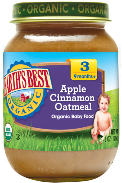 Apple Cinnamon Oatmeal - Earth's Best (392x600), Png Download