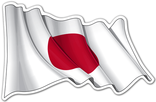 Car & Motorbike Stickers - Bandera De Japon Png (500x327), Png Download