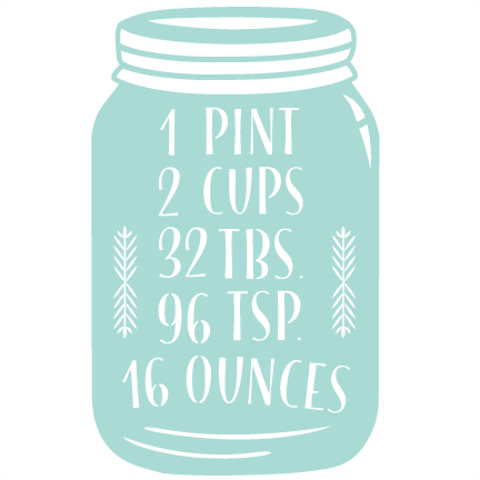 Pint Mason Jar Clipart Svg Scrapbook Cut File Cute - Food (432x432), Png Download