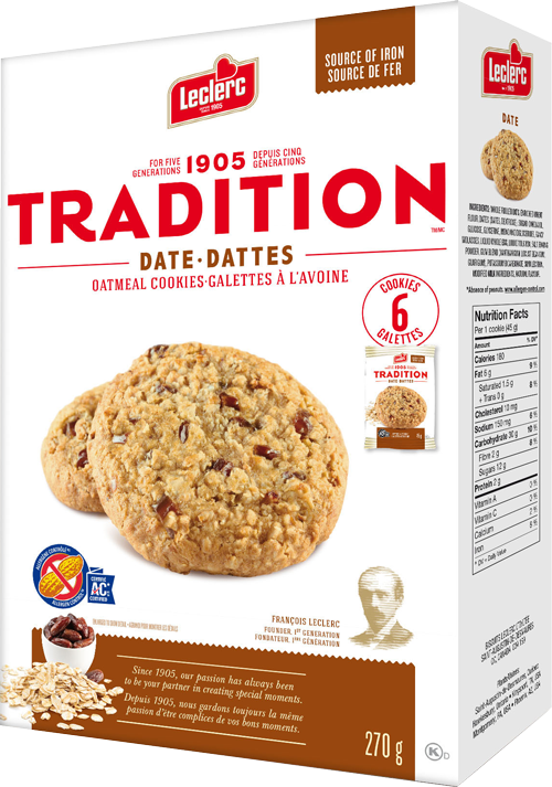 Front - Leclerc Tradition Oat Cookie (500x713), Png Download