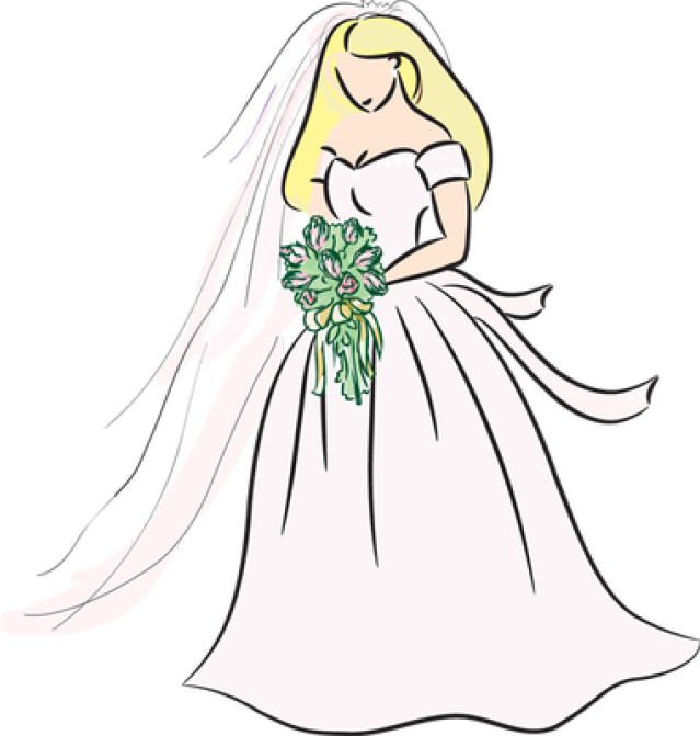 Veil Clipart Bridal Shower Pencil And In Color Veil - Clipart Bride (381x400), Png Download