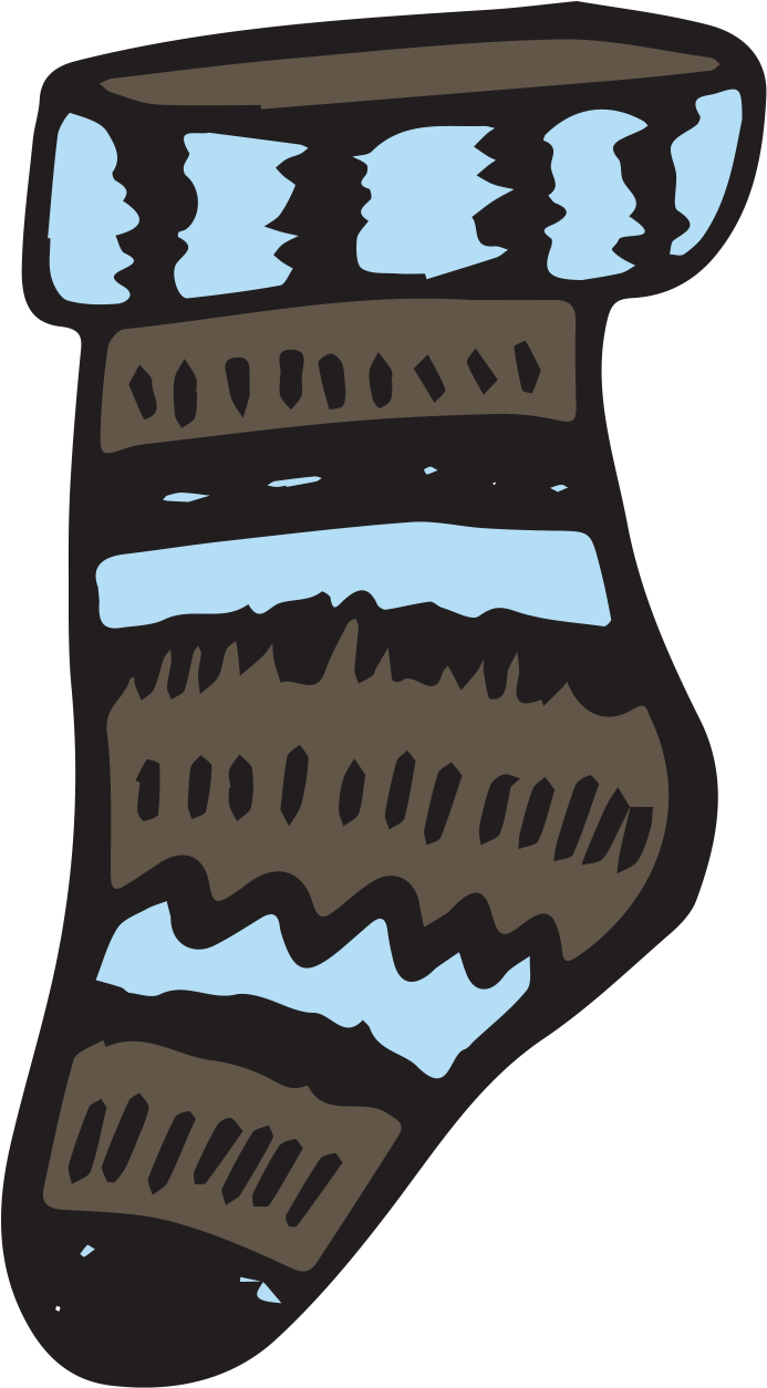 Hand-painted Cotton Socks Winter Free Vector - Portable Network Graphics (839x1367), Png Download