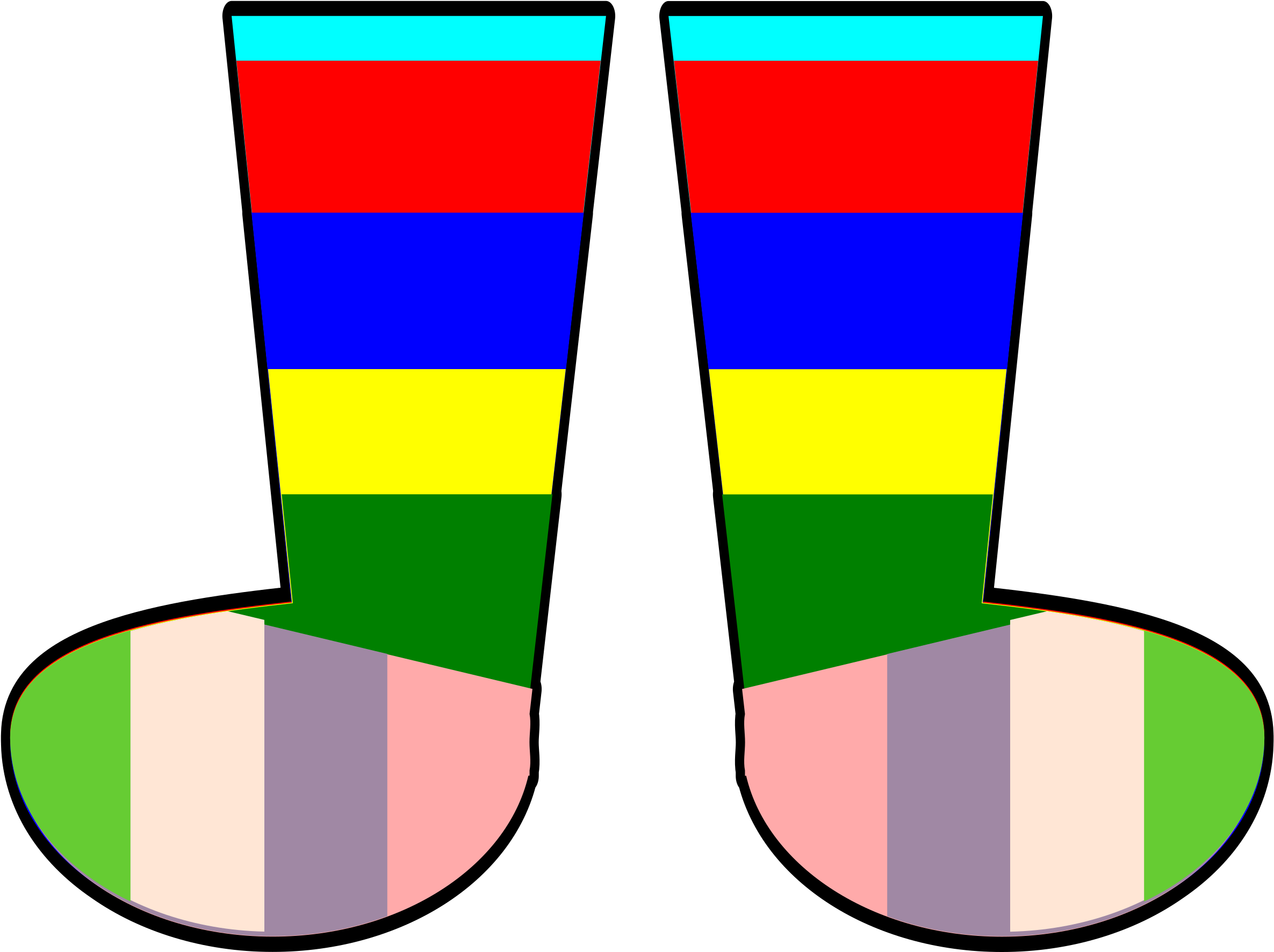 Rainbow Socks - Silly Sock Clip Art (800x593), Png Download