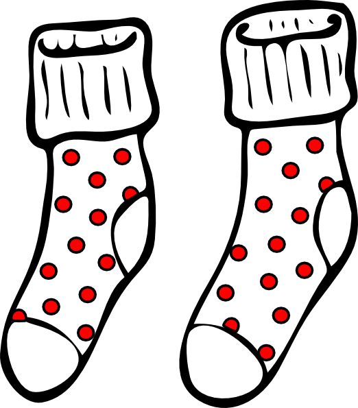 Spotty Socks Clip Art At Clker Com - Sock Clipart (522x595), Png Download