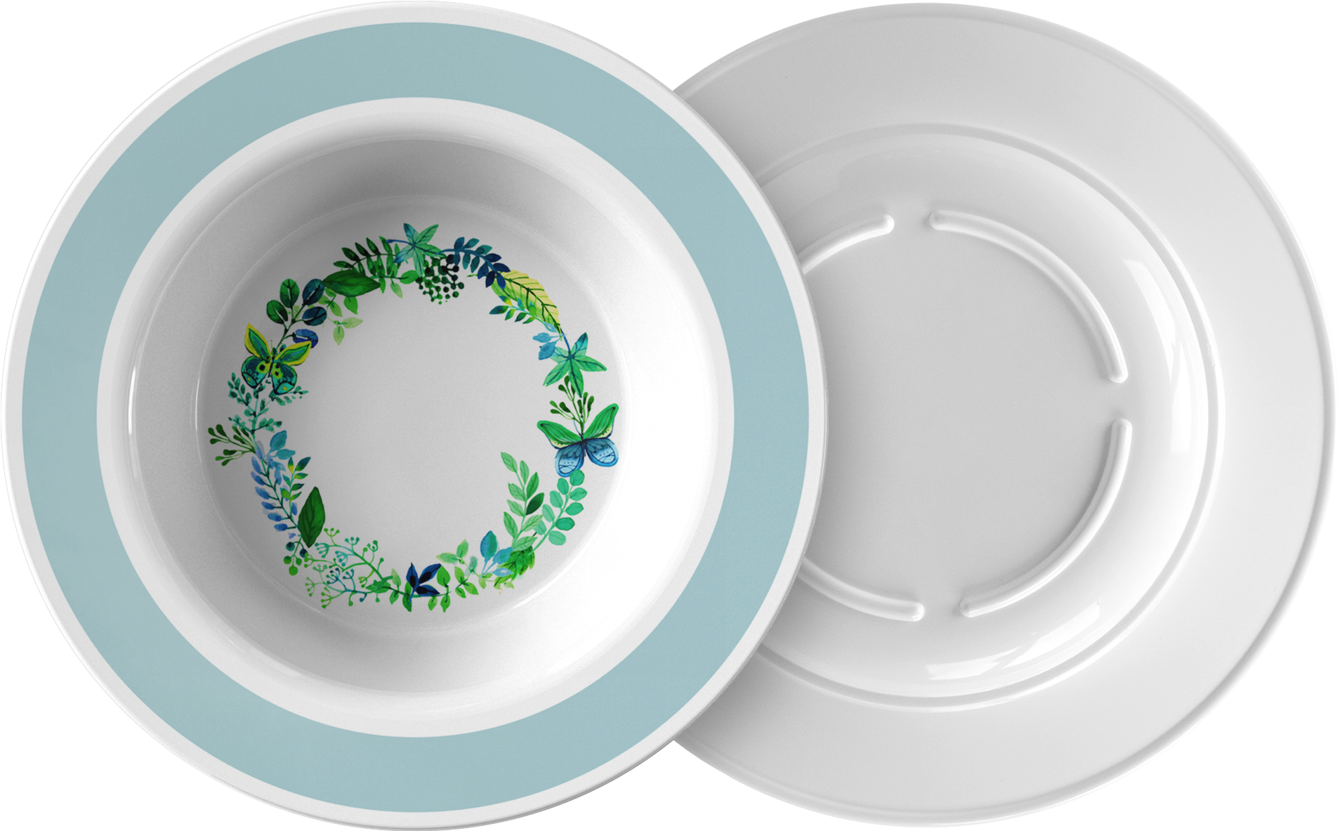 Butterfly Wreath Watercolor Designer Bowl - Personalised Abigail Zipper Studio Pouch (2000x2000), Png Download