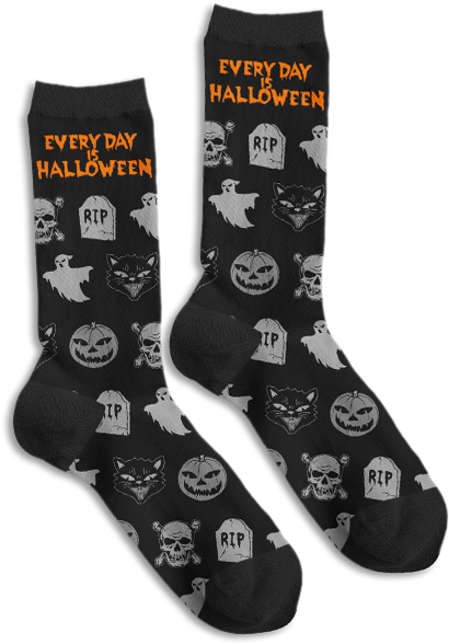 Every Day Is Halloween - Sock (750x750), Png Download