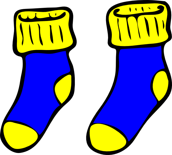 Blue And Yellow Socks Svg Clip Arts 600 X 539 Px (600x539), Png Download