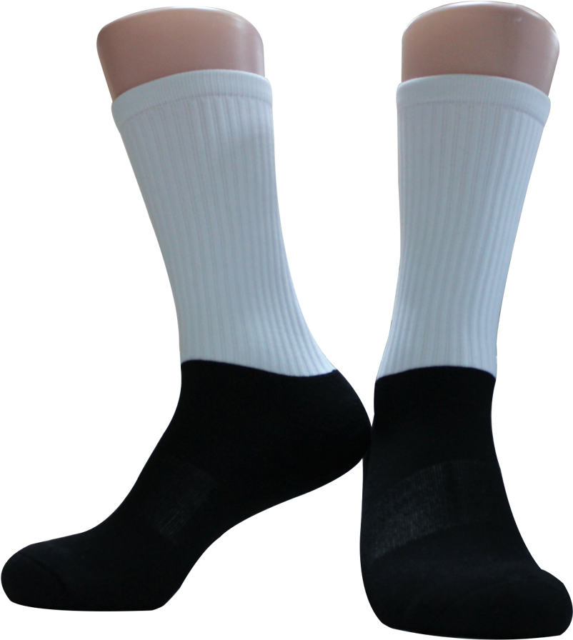 Blank Socks Wholesale -white Tube And Black Sole - Sock (1000x1000), Png Download