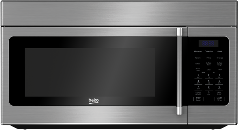 30” Over The Range Microwave With Convection - Beko 1.6 Cu. Ft. Over-the-range Microwave - Stainless (887x1254), Png Download