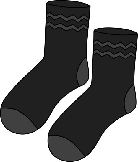 Pair Of Black Socks Clip Art - Pair Of Socks Clipart (467x550), Png Download
