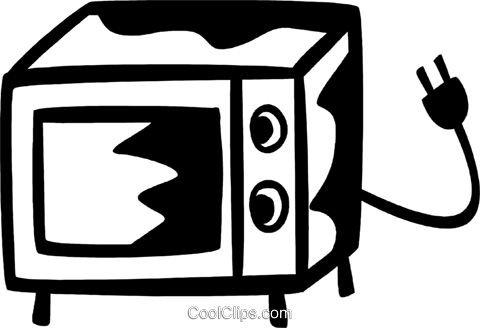 Microwave Oven Royalty Free Vector Clip Art Illustration - Microwave Transparent Background Drawinf (480x328), Png Download